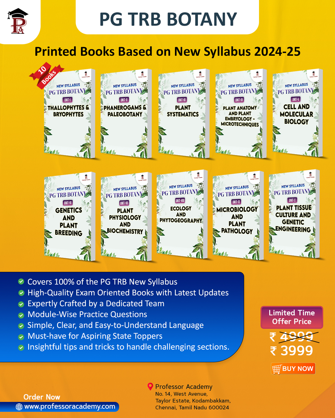 TRB Classes @+91 7070701005 | PG TRB Exam Botany Books