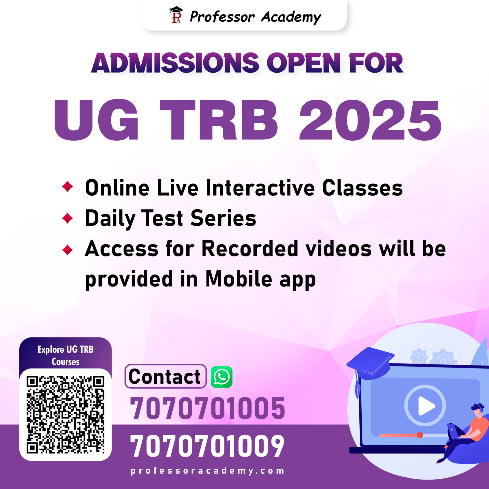 Admissions Open For UG TRB Exam
